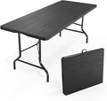 VINGLI 6 Foot Plastic Folding Table Portable Long Table by VINGLI