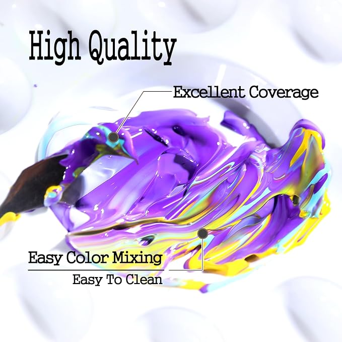 Artkey Acrylic Paint Set, 16 Colors 2 oz/59 ml Acrylic Paint Kit - Image 4