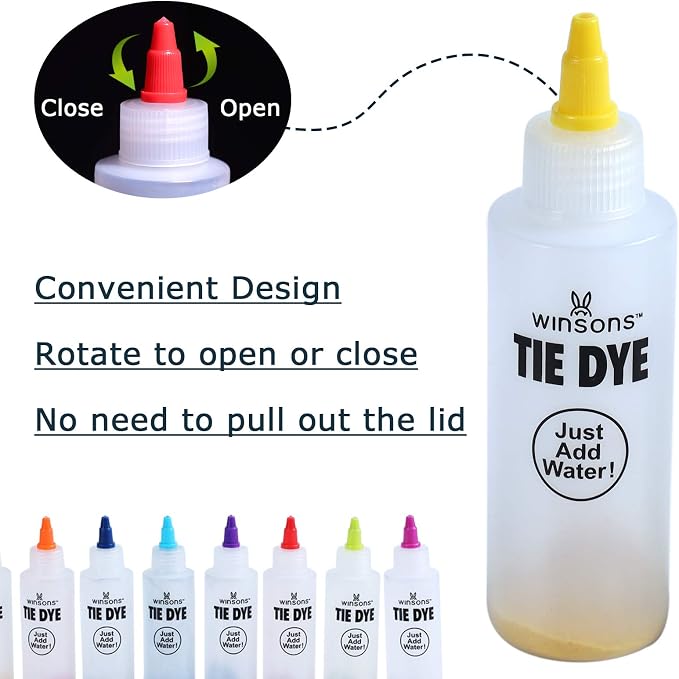 WINSONS Tie Dye Kit, 8 Colours Non Toxic Permanent Fabric Dye Art Set - Image 6