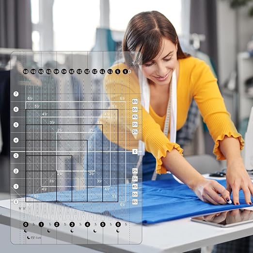 Quilting Ruler, 8.5 * 12.5", Slotted Patchwork Ruler & Template, Non-Slip Grip - Image 5
