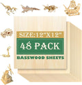 48 Pack 12"x12"Basswood Sheets 1/8", 3mm Basswood by QSJQllo