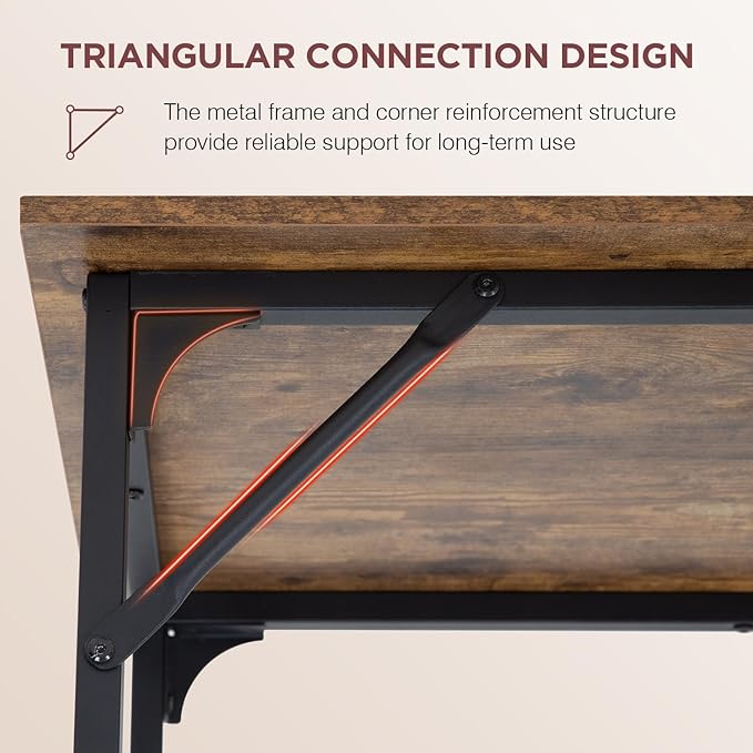 PayLessHere | 39 Inch Computer Desk | Brown | Office Desk - Image 6