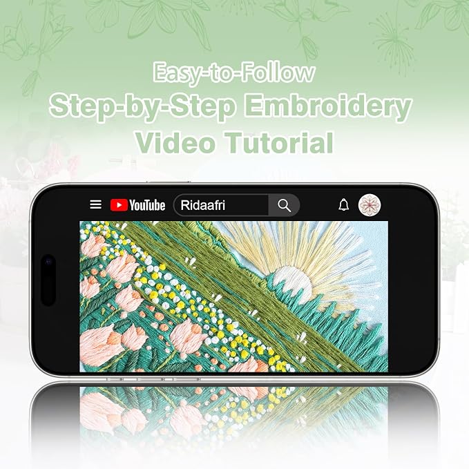 RidaaFri Embroidery Kit for Beginner, Hand Embroidery Practice Set - Image 7