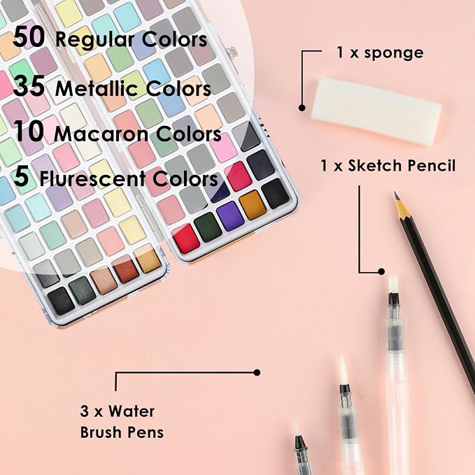 Grabie 100 Colors Watercolor Paint Set - Image 3