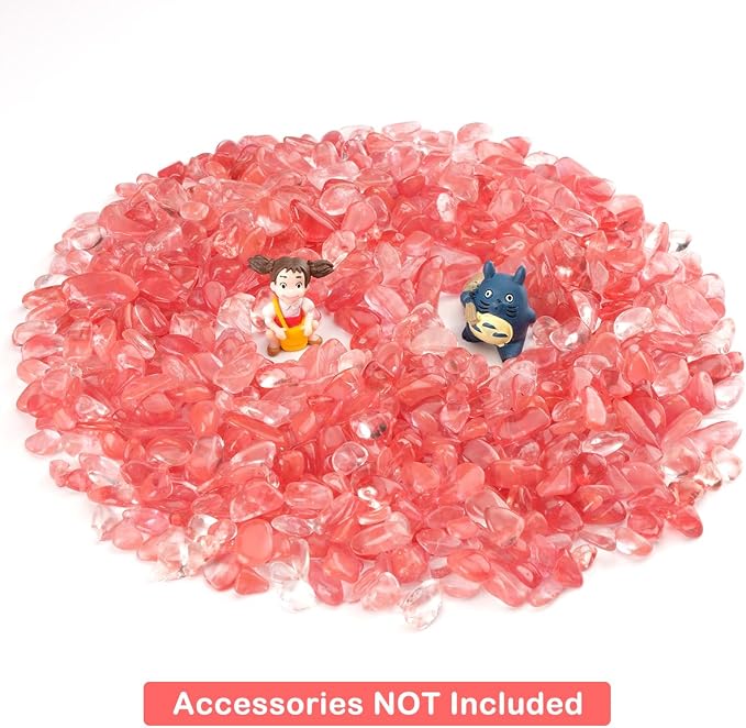 WAYBER Decorative Pebbles, 2 Lbs/920g Pink Crystal Quartz Stones Irregular Rock - Image 4