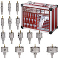 TCT Lochsägen Set 15 Stück/Satz 16–75mm, Hartmetall Bits mit Zentrierbohrer, für Hartmetall, Edelstahl, Baustahl, Aluminiumlegierung, Kupfer, Eisen, Kunststoff und Glasfaser