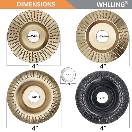 4PCS Wood Carving Disc Set for 4" or 4 1/2" Angle Grinder - Image 2