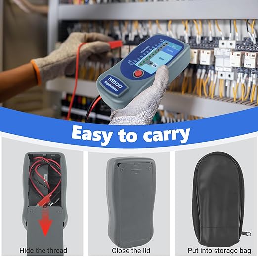M500 Insulation Tester/Electronic Megohmmeter – 0 to 1000 Megohms, 500V, with Soft Carrying Case