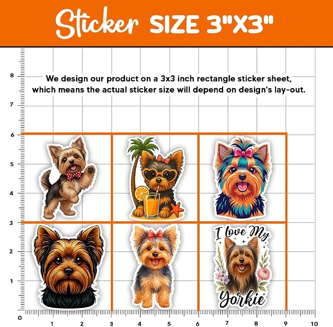 MAIANEY | Yorkshire Terrier Stickers, Cute Yorkshire Terrier Vinyl Decals - Image 4