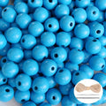 300Pcs Blue Wooden Beads with Hole, Round Loose Beads Natural Wood Spacer Bead by SMANTA