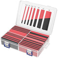 XHF 205 PCS Length 3.5" Black&Red 3:1 Waterproof Automotive Electrical Heat Shrink Tubing Assortment Kit Large Size Marine Grade Adhesive Lined Tube, Insulation Sealing