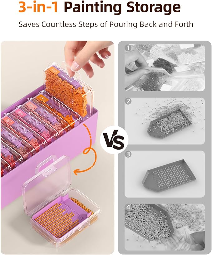 Redtwo 60 PCS Diamond Painting Storage Containers Trays, Detachable Trays - Image 5