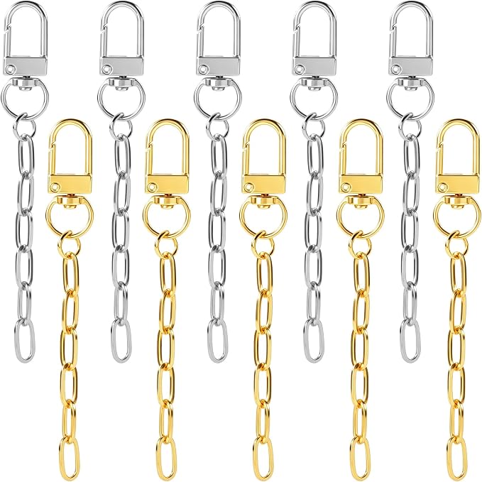 20pcs Keychain Making Kit, Key Ring Swivel Snap Hook Chains, Alloy Extender by Unknown