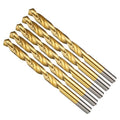 Drill Bit, 11/32" Cutting Diameter (8.731mm), 4241 HSS TiN Coated 118° Cutting Angle Versatile Jobber Bits - (Applications: for Drilling Plastic Wood Soft Thin Metal), 5-Pieces