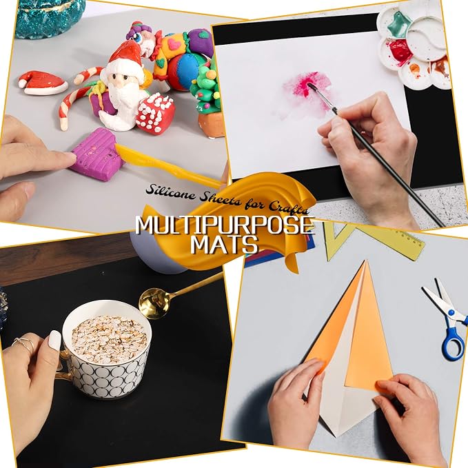LEOBRO Silicone Mat, Resin Molds, Play Dough Mat, Clay Mats, - Image 6