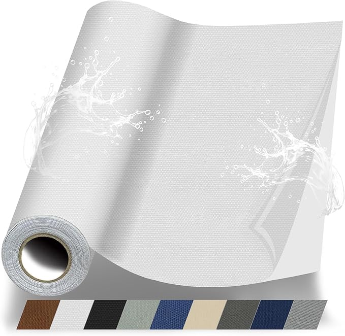 Fabric Repair Patches, Canvas Self-Adhesive Fabric Patches Tape Durable, DIY Large Canvas Repair for Sofa, Couches, Furniture, Chair, Clothing （3.5X79 Inch, White）