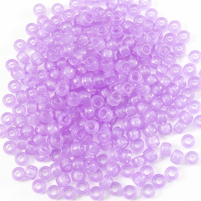 Gxueshan 1000 Pcs Acrylic Plastic White Pony Beads 6x9mm Bulk Kandi Beads - Image 2
