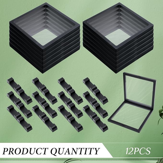 Harloon 12 Pcs 3D Floating Display Case Floating Frame Display Holder Stand - Image 3