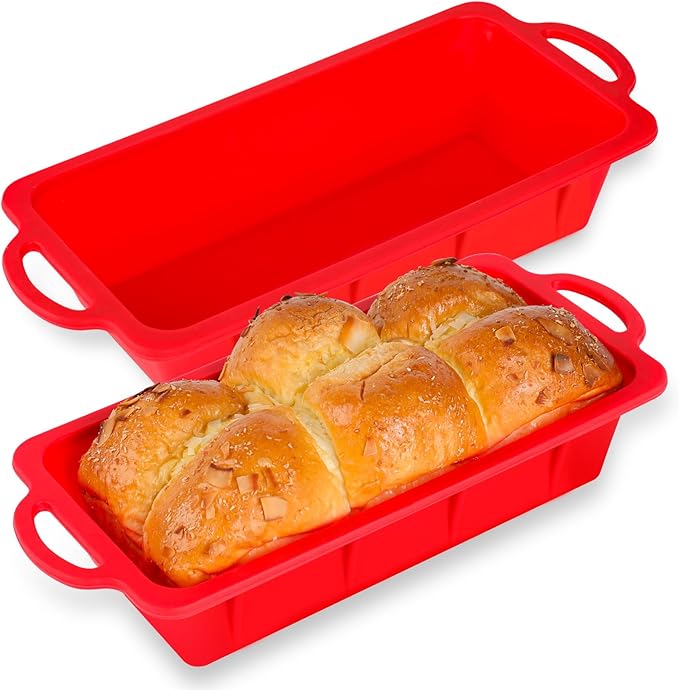 Vinino 2 Pack XLarge Nonstick Silicone Loaf Pans 12.5x5.5'' by VININO