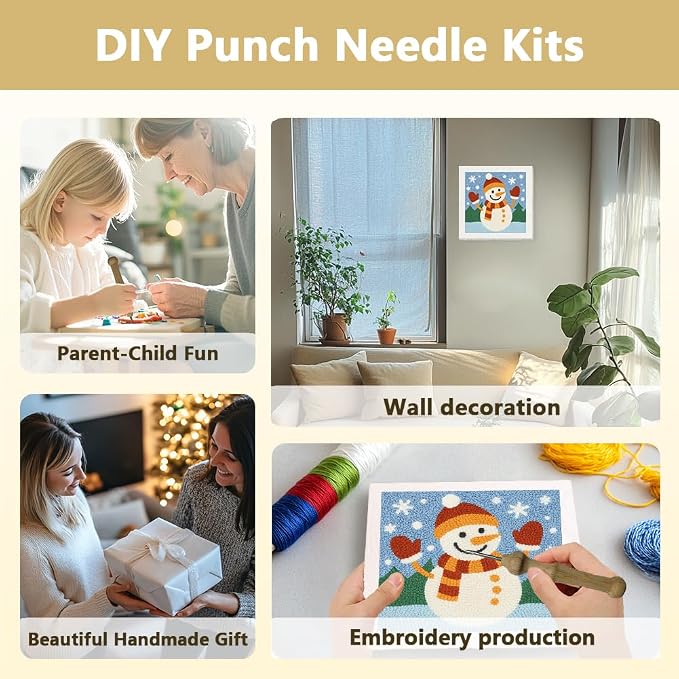 Doodlream Christmas Snowman DIY Punch Needle Embroidery Kit - Image 4