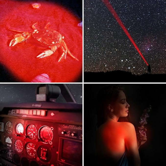 Stepless Dimming Red Light Flashlight, 620nm-630nm High Purity, Adjustable - Image 3