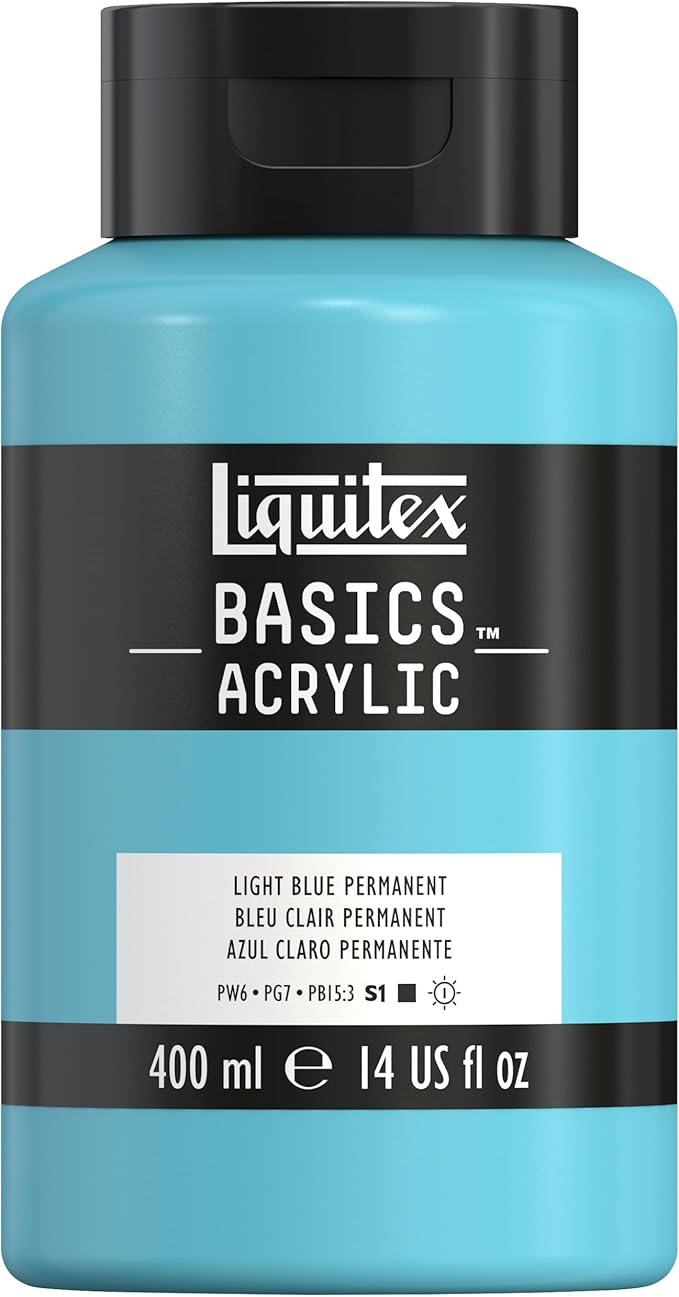 Liquitex BASICS Acrylic Paint, 400ml Bottle, Light Blue Permanent by Liquitex