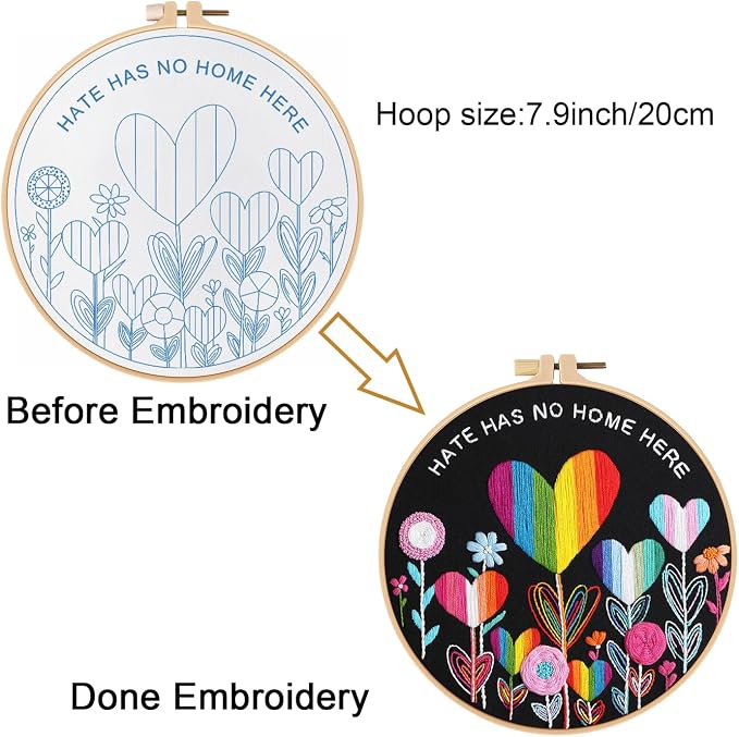 Louise Maelys Flower Beginners Embroidery Kits, Cross Stitch Kit - Image 3