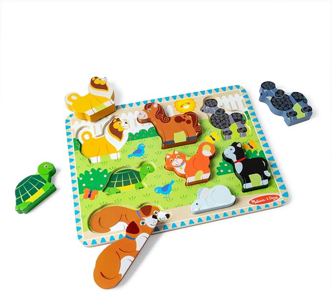 Melissa & Doug Pets Wooden Chunky Puzzle, Educational Screen Free Activity by Unknown