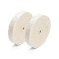 ENKAY - 6" Extra Thick Spiral Sewn Buffing Wheels (2 Pack) for Polishing Metal and More, for Use with Polishing Compounds, Buffing Machines & Bench Grinders (80 Ply Each)