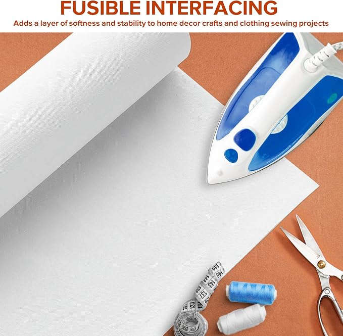 ZOMONETI Heavy Weight 17in x 30yd White Iron On Non-Woven Fusible Interfacing - Image 6
