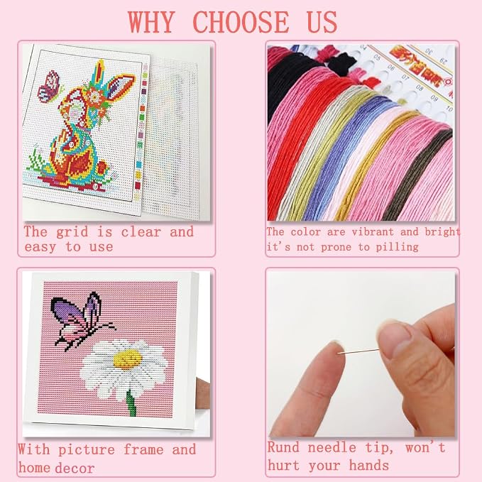 Tiwabb Cross Stitch Kits for Adults Beginners, Easter Egg Cross Stitch Kits - Image 4