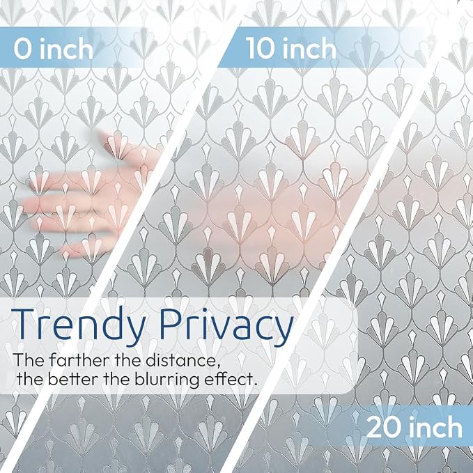 rabbitgoo Privacy Window Film Frosted Glass, 17.5" x 78.7" | Sun Blocking Non - Image 2