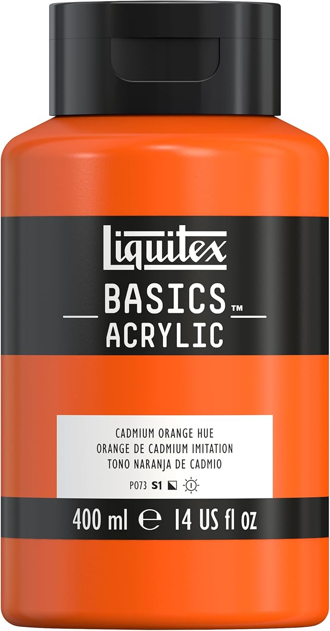Liquitex BASICS Acrylic Paint, 400ml Bottle, Cadmium Orange Hue by Liquitex