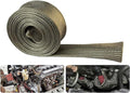 Heat Shield Sleeve Fuel Line Heat Shield Auto Hose Spark Plug Wire Cover Protectors Boots Roll 2500 Degree for Car&Auto Wire Loom Brake Cable (3/4" IDX10FT, Titanium)