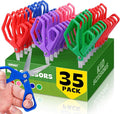 35Pack 5" Small School Student Pointed-Tip Craft Kids Scissors, Stainless Steel Blades Comfort Grip 5 Inch Safety Scissors Bulk for Kids Children Toodler Cutting Paper Crafting