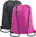 BeeGreen Black Pink Drawstring Backpack Bags Bulk 2 Pack X-Large 22.4" L x by BeeGreen