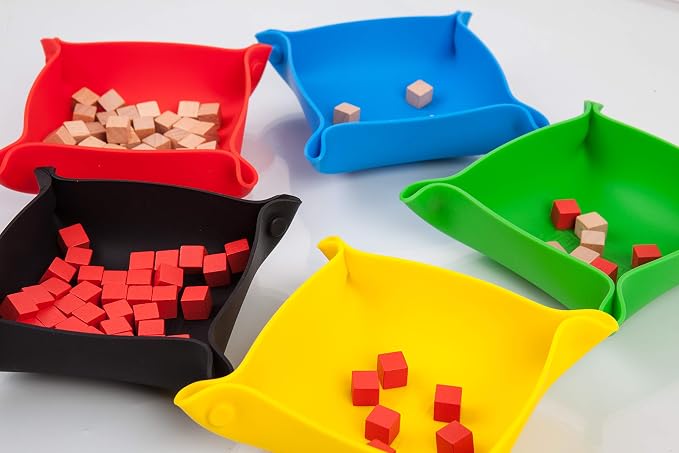 Collapsible Board Game Storage Bowls, Portable Folding Tray Accessory Holds by GAMELAND