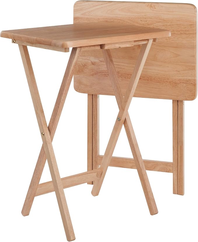 Winsome Alex Set of 2 Foldable Snack Tables, Living Room TV Dining, Work From by Winsome
