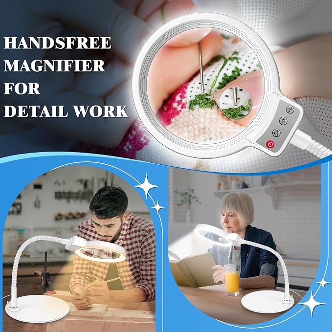 10X 30X Magnifying Glass with Light and Stand, 72 LED 3 Color Modes Stepless - Image 7