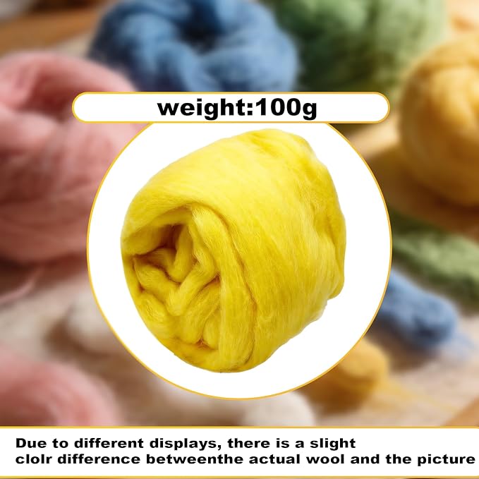 Wool Roving-3.5oz Needle Felting Wool, Soft Multi-Color Wool Fiber, Perfect - Image 2