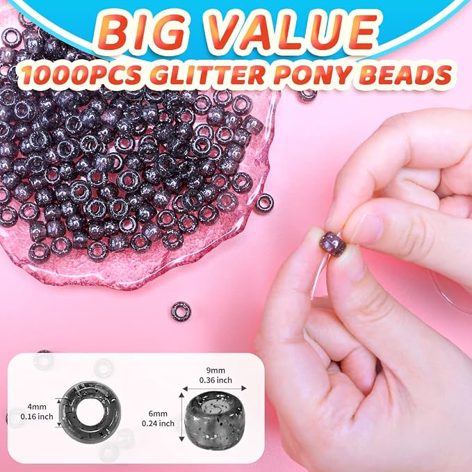 Iooleem Pony Beads, Beads for Jewelry Making, Beading Supplies, Arts & Crafts - Image 2