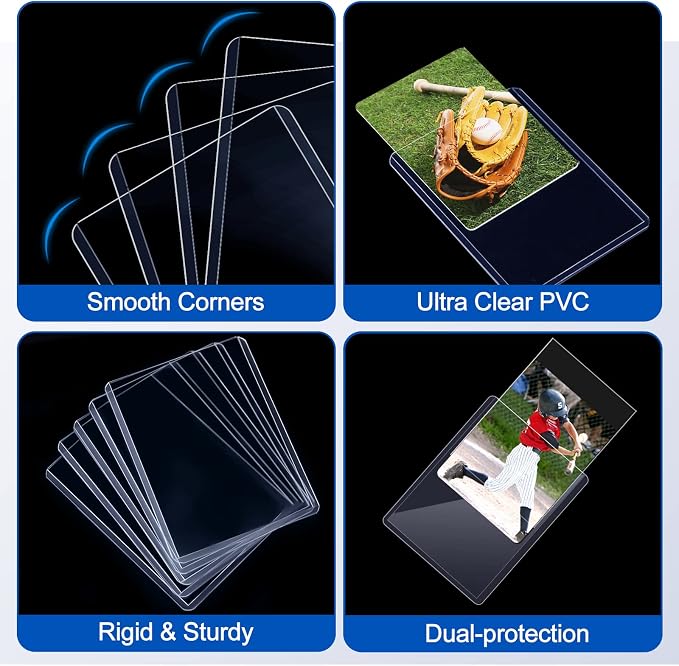 200 Card Sleeves Hard Plastic, Sooez Premium 35PT 3"X4" Baseball Card - Image 5