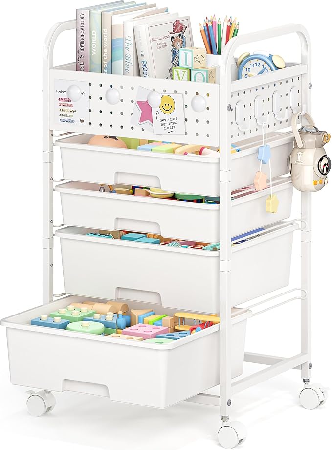 4 Drawer Rolling Storage Cart by SYKIARIOL