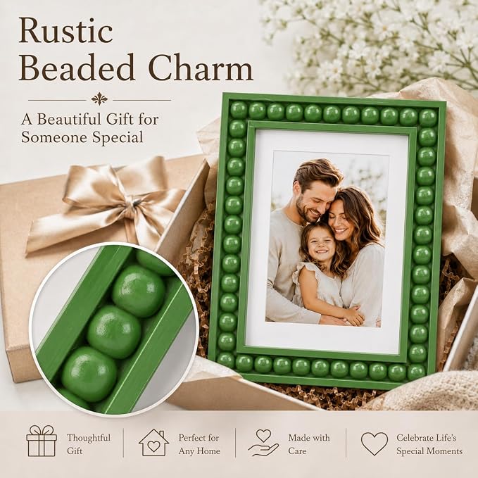Solid Wood 6x8 Picture Frame Beaded Frame - Image 8