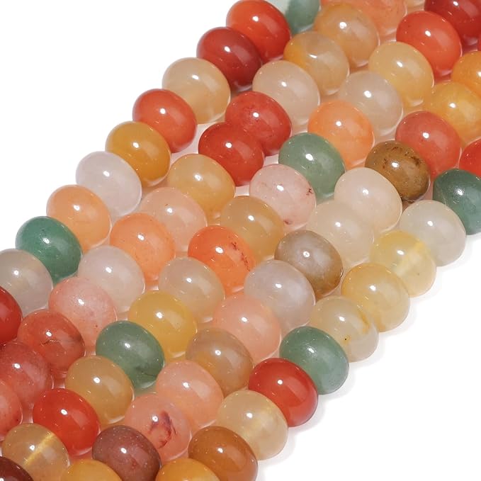 Songxi 5x8mm Natural Golden Silk Jade Stone Rondelle Beads, Gemstone - Image 7