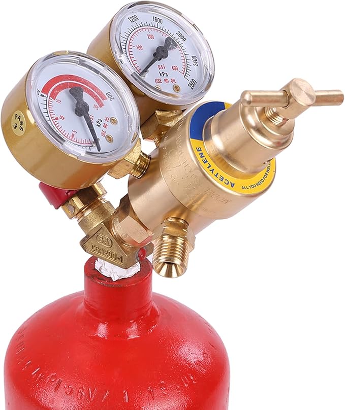 Portable Oxygen Acetylene Torch Kit, Professional Oxy - Acetylene Welding & Cutting Set with Gauge, Gas Tank Tote, Long Pipe Brass Nozzle, for Industrial & DIY Use