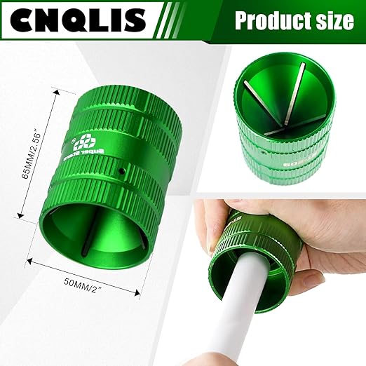 CNQLIS Copper Pipe Cleaner,1/4" to 1-5/8" Inner Outer Hard Tube Chamfering Tool,PVC and Copper Deburring Reamer Tubing Chamfer Tool