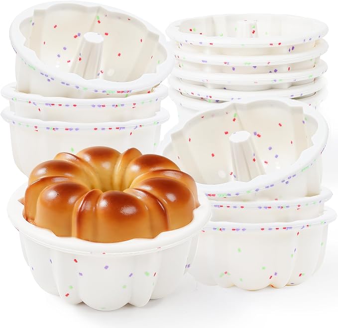 4 Inch Silicone Mini Fluted Tube Cake Pans by AOTASO