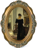 SIKOO Vintage Picture Frames 4x6 Antique Oval Picture Frame Tabletop and Wall by SIKOO