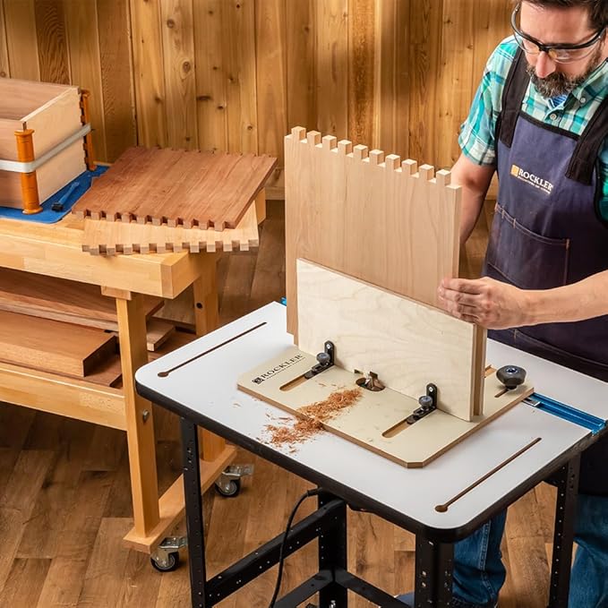 XL Box Joint Router Jig – Precision Indexing & Box Joint Jig for Router Table – Airtight Fit, Smooth Glide Sled & Durable Table Saw Jigs – Ideal Framing Jigs for Cabinets & Router Table Woodworking